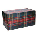 Set 3 Bauli in similpelle design scozzese rettangolare