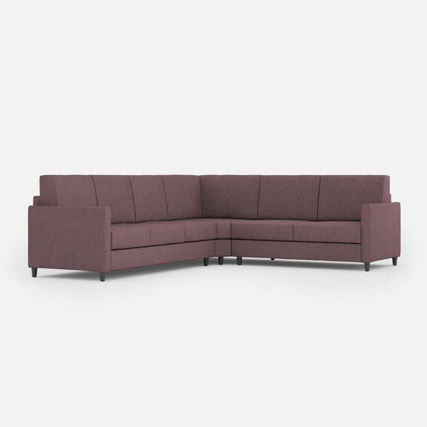acquista Divano Angolare 6 Posti 281x221x85 cm Karay in Tessuto Prugna