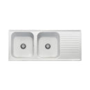 Lavello 116x50 cm 2 vasche gocciolatoio bianco Samet