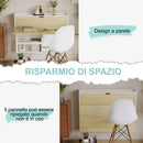 Scrivania Pieghevole con Ripiani 100x18x74 cm in Truciolato Bianca e Naturale