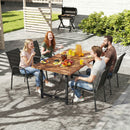 Set 4 Sedie Impilabili e Traspiranti 51x69x87 cm con Braccioli e Schienale Alto in Metallo e Poliestere Nero      