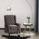Poltrona per Salotto in Stile Francese con Seduta Imbottita e Cuscini 74x86x102 cm in Poliestere Marrone