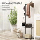 Appendiabiti da Terra a C 3 Ganci Ripiano e Base in Pietra Nero