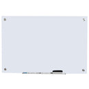Lavagna Bianca da Parete in Vetro 90x60x0,4 cm con Pennarelli e Cancellino 