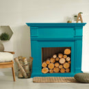 Cornice da Pavimento per Inserto Camino Elettrico 114x28,2x102,2 cm in MDF Sined Caldera Turchese