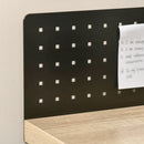 Scrivania con Foro Passacavi 110x48x90 cm in Legno e Metallo Nero