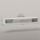 Mobile TV Sospeso 2 Ripiani e 1 Vano Chiuso a Ribalta 120x26x16 cm Bianco e Grigio 