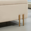 Panca Fondo Letto Contenitore 100x40x42 cm Rivestimento in Velluto Beige   