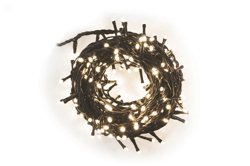 Luci di Natale 300 LED 12m Bianco Caldo da Interno Soriani