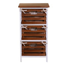 Cassettiera 3 Cassetti in Legno 35x27x66cm Atena Noce e Bianca