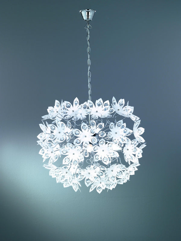 sconto Lampada a Sospensione da Interno E14 in Metallo Cromo