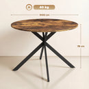 Tavolo da Pranzo Rotondo Stile Industriale Ø100x75 cm con Piano in Truciolato e Gambe a Croce in Acciaio Marrone Rustico      