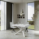 Tavolo Allungabile 130-390x90x77 cm Volantis Premium Bianco Frassino Telaio Bianco 