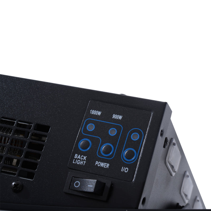 Camino Elettrico da Parete con 2 Livelli di Riscaldamento 900-1800W Fiamma 7 Colori e Telecomando Nero   