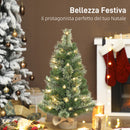 Albero di Natale Piccolo 60 cm con 35 LED Bianchi Caldi e 68 Rami Ignifughi      