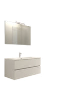 Mobile da Bagno Sospeso con Lavabo 100 cm e Specchio Bali Light Bianco Frassino      