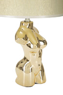 Lampada da Comodino Glam Woman 25x42,5x25 cm in Ceramica Oro