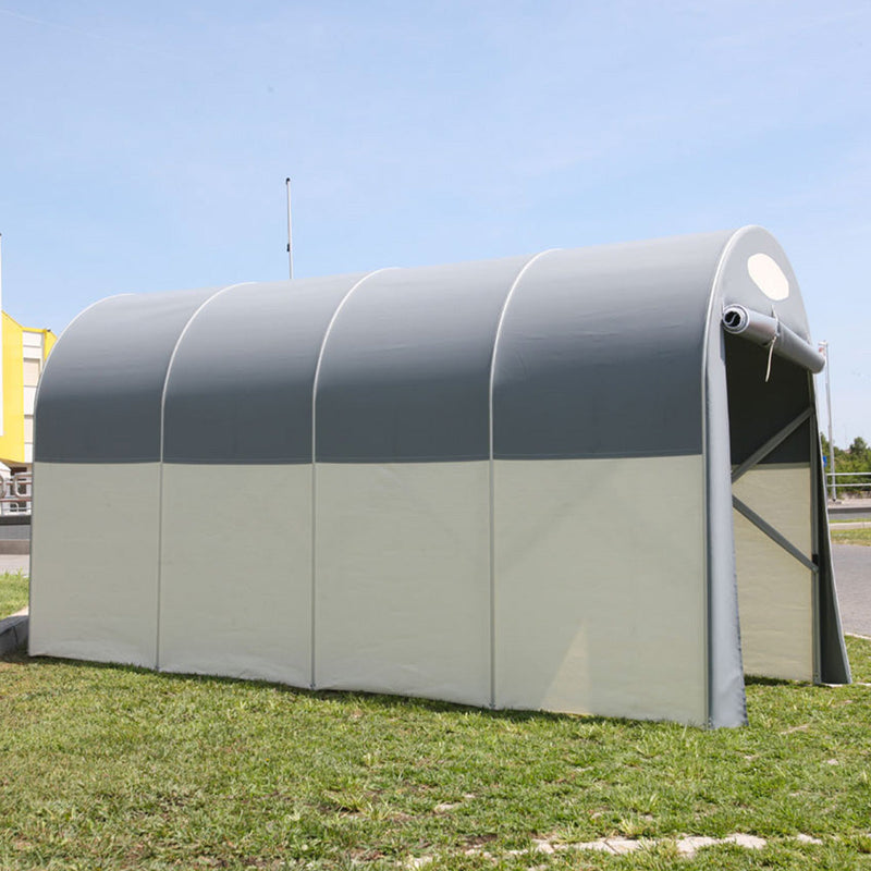 Motobox a Tunnel Copertura Box in PVC per Moto Scooter - 270x120xh155 cm\/Grigio Maddi