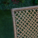 Set Salotto da Giardino Divano 2 Poltrone e Tavolino in Rattan Marrone