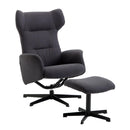 Sedia Poltrona da Ufficio Presidenziale Ergonomica con Poggiapiedi Grigio Scuro 