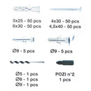 Set Punte + Tasselli Professionali 214 Pz con Box Porta Minuteria