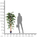 Ficus Artificiale con 1296 Foglie con Vaso Altezza 180 cm Verde