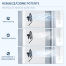 Ventilatore Nebulizzatore 90W a 4 Ruote con Serbatoio 3L 3 Modalità e 3 Velocità 50x40x125 cm Bianco e Nero  