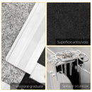 Rampa per Sedia a Rotelle Pieghevole con Guide Laterali 61x72 cm in Lega di Alluminio Argento e Nero