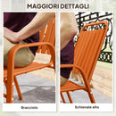 Set 4 Sedie da Giardino 56x66x91 cm Impilabili in Acciaio e PPArancione      