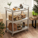 Carrello Portavivande 3 Livelli 88x44x93 cm Bianco e Argento  
