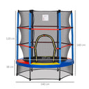 Trampolino Elastico per Bambini da 3 Anni Ø140cm con Rete di Protezione e Corde Bungee   Blu
