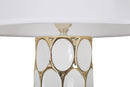 Lampada da Tavolo Glam Carv 34,5x56x34,5 cm in Ceramica Bianco/Oro