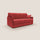 Divano Letto 2 Posti 149x90x96 cm in Tessuto Rosso