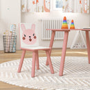 Set Tavolo con 2 Sedie per Bambini in Legno di Pino e MDF Rosa