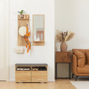 Mobile per Ingresso Scarpiera Appendiabiti e Specchio in Truciolato  Naturale