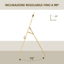 Cavalletto Treppiede da Pittura 51,5x71,5x134,5 cm in Legno di Pino Naturale   