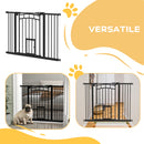 Cancelletto per Cani Taglia Piccola e Media 74-100x76 cm con Chiusura Automatica Nero  