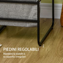 Set 2 Tavolini da Caffè Impilabili in MDF e Acciaio Nero e Marrone Rustico