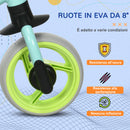 Bicicletta Pedagogica per Bambini Senza Pedali 66,5x34x47 cm in Acciaio PP PU e TPR Turchese-5