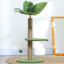 Albero Tiragraffi per Gatti Palo in Juta Piattaforme in Peluche e Palline Ø40x83 cm Verde
