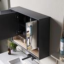 Pensile da Bagno con Armadietto 3 Ante Ammortizzate 80x20x60 cm Grigio   