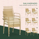 Set Tavolo e 6 Sedie da Giardino in in Rattan Sabbia e Beige