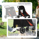 Passeggino per Cani Taglia Media e Grande 112x65x100 cm Pieghevole con Ingressi a Cerniera Nero e Rosso  