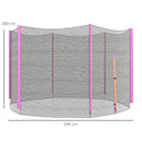 Rete di Protezione per Trampolini a 6 Pali con Ingresso con Cerniera Ø244x180 cm in PE Nero e Rosa