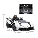 Macchina Elettrica per Bambini 12V con Licenza Lamborghini V12 Vision Gran Turismo Bianco