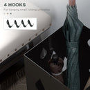 Portaombrelli con 4 Ganci e Vaschetta Raccogligocce 15,5x15,5x41 cm in Metallo Nero