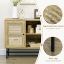 Mobiletto Basso 120x38x76,2 cm in Rattan Naturale