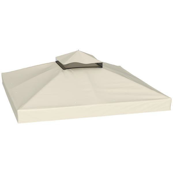 prezzo Copertura per Gazebo da Giardino 300x 300 cm Tetto Sostitutivo UPF30+ a 2 Livelli in Poliestere Crema