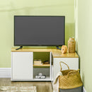 Mobile TV a L max 40” 90x90x45 cm in Truciolato Bianco e Rovere
