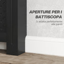 Copritermosifone Traforato a Croce con Ripiano e Fissaggio a Muro 78x19x82 cm in Legno MDF Nero 